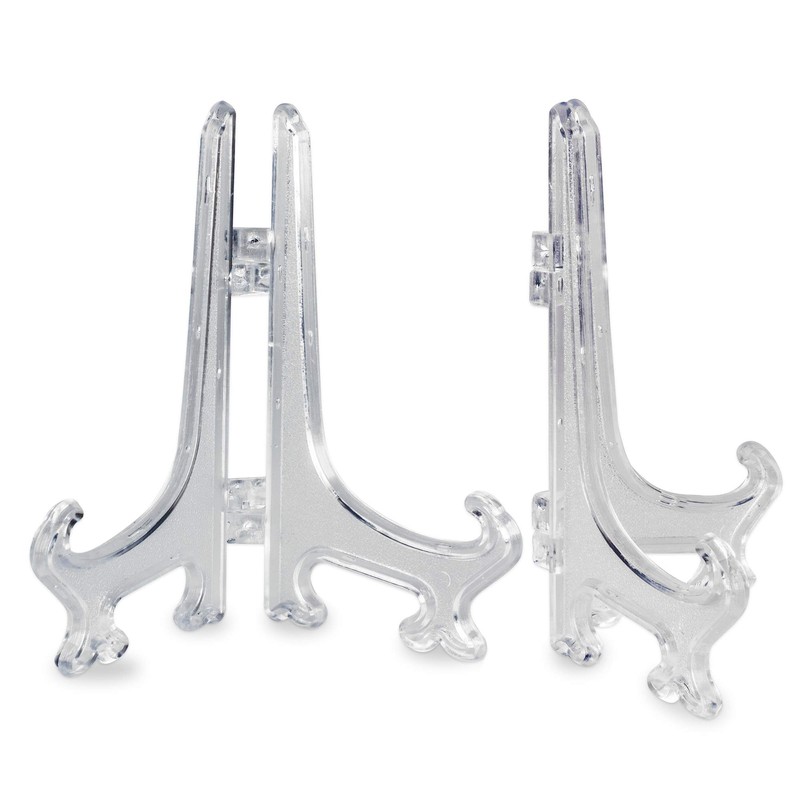 13cm Clear Plastic Easels Or Stand/Plate Holders to Display Pictures