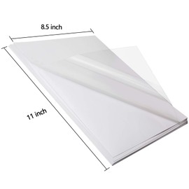 Weliu Printable Vinyl Sticker Paper for Inkjet Printer - 8.5 x 11 Inches 15 Sheets Translucent Premium Waterproof Sticker Paper - Dries Quickly and Holds Ink Beautifully