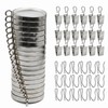 18 Pack Heavy Duty Polished Nickel Curtain Rings with Quieter
