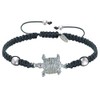 LES POULETTES BIJOUX - Silver Metal Turtle Bracelet with Braided
