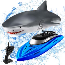SCHIB Juguete De Tiburón con Control Remoto De 2.4G, Tiburón De Alta Simulación para Baño De Piscina Gran Regalo Juguetes De Barco RC