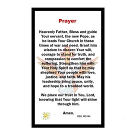 Gifts by Lulee, LLC Leo XIV new Pope Support carry with you prayer card - let your faith be a beacon of hope