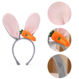 6 Pcs Rabbit Ears Headband,Easter Bunny Ears Headbands,Carrot Rabbit Hairband,Easter Bunny Costume Accessories for Birthday