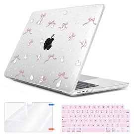 HOHAIYOO for 2025 2024 2023 2022 MacBook Air 13 inch Case M4 A3240 M3 A3113 M2 A2681 with Touch ID& 13.6" Liquid Retina Display, Plastic Hard Shell&Keyboard Cover&Screen Film&Webcam Cover, Bunny-P