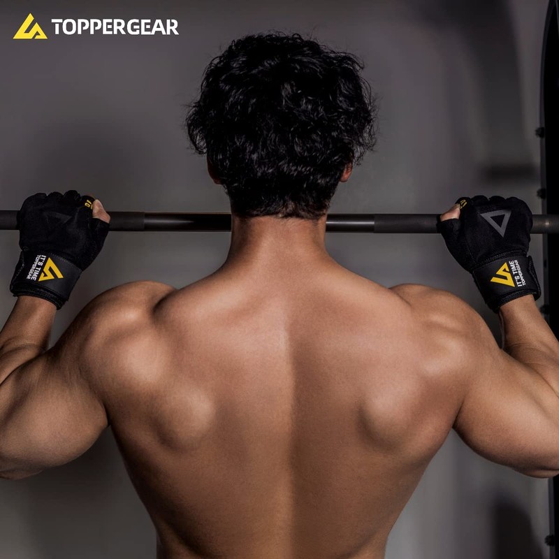TOPPERGERA Training Gloves, Muscle Training, Gym (Medium)