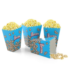 Komonee Foldable Pack Of Childrens Popcorn Holder Boxes Blue (Pack of 12)