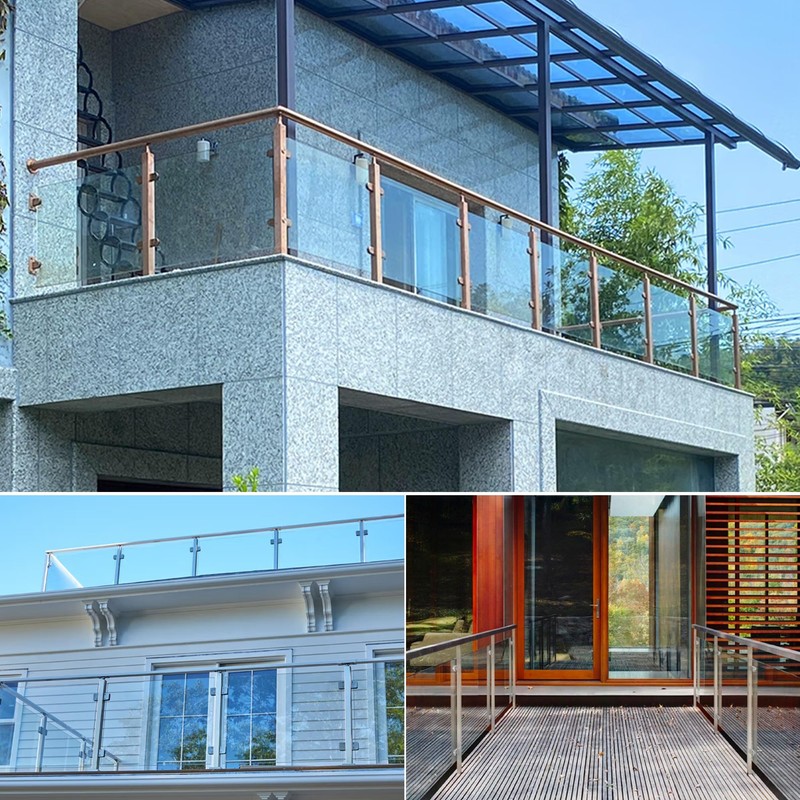 LIUCHONGYANG99 2PCS Glass Railing Post 42"x1.5"x1.5" Stainless Steel Satin Finish,