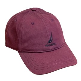 Nautica Men Adjustable Logo Hat Cap (US, Alpha, One Size, Burgundy)
