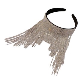 Healeved Sparkly Rhinestone Hair Band with Tassel Stylish Head Decor for Women Lightweight Elegant Accessory for Special Occasions Comfortable and Beautiful Hair Adornment
