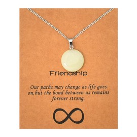 Friendship Glow in the Dark Necklaces Gifts for Girls Best Friends Birthday Christmas Necklace Gift Circular Necklace Gifts for Besties Sisters BFF Glow Round Pendant Necklaces for Women