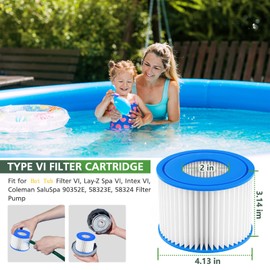 isinlive 12 Pack Type VI Hot Tub Filter and SPA Filter Replacement for Lay-Z Spa Filter, Intex, Coleman SaluSpa Hot Tub Filter 90352E, 58323E, 58324, Swimming Pool Pump Filter Cartridge