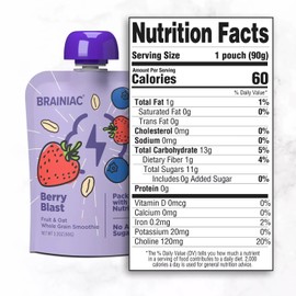 Brainiac Fruit and Oat Smoothie Pouches, 20 pk.