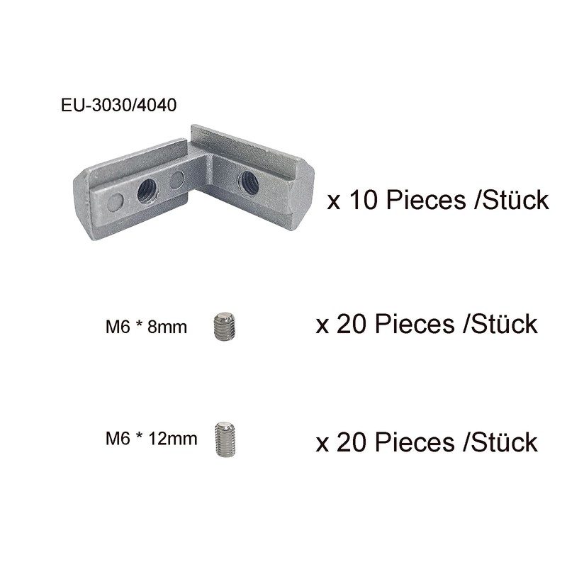 Pack of 10 T-Nut Inner Angle Connector Corner Angle T