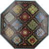 GURU SHOP Painted Small Table with Tile Mosaic - Red