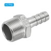 PATIKIL 304 Stainless Steel Barb Hose Fitting, 2 Pack 1/2"