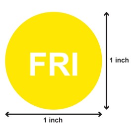 300 Friday Labels - Days of The Week Stickers - Food Labels (1 inch, Yellow) for Food Rotation, Food Safety, Medication, Perishable Items