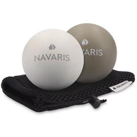 Navaris Massageball 2er Set Faszien Massage - Selbstmassage Gummi Faszienball Lacrosse Ball Trigger Point - FuÃ Roller Triggerpunkte