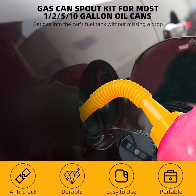 3 Sets Gas Can Spout Replacement Flexible Hoses Vent Covers