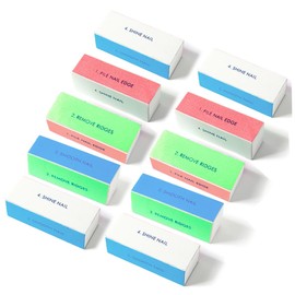 10PCS Professional Manicure Tools Kit 4 Way Nail Buffer Block Nail Buffing Sanding Files Nail Art Supplies Nail Buffer Block Sanding Block for Professional Salon Or Home Use