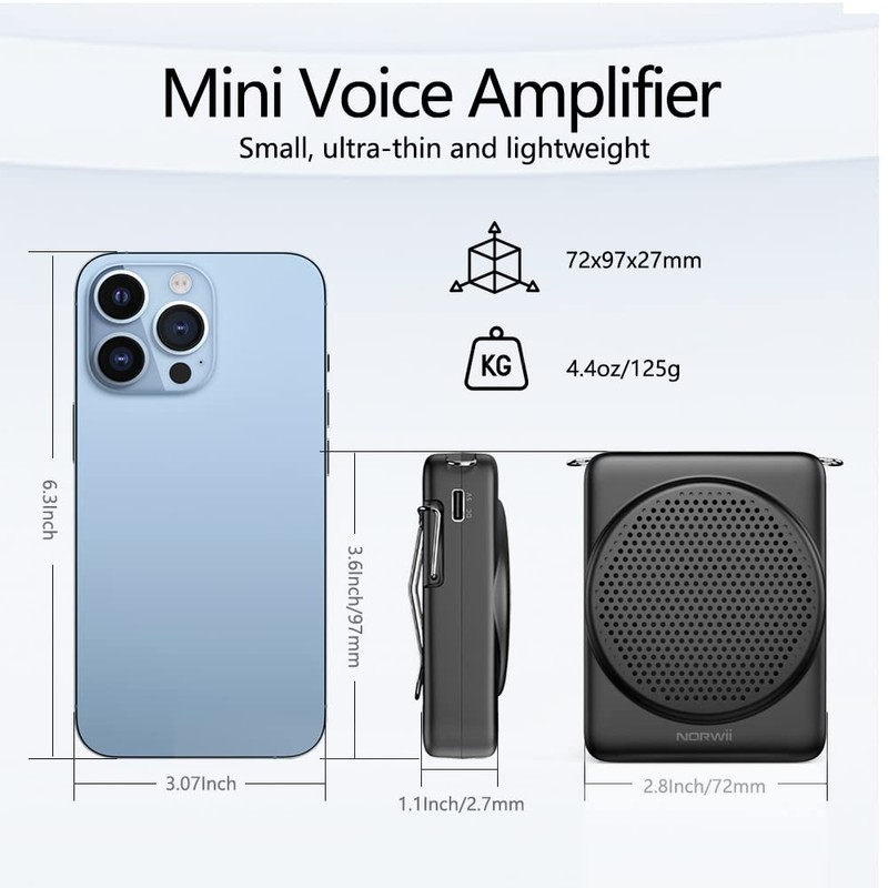 Norwii Mini Voice Amplifier, 3 Hours Quick Charging and up