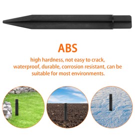 Jubaopen 18PCS Reinforced Ground Spikes, Plastic Ground Spikes Light Replacement Tent Pegs Solar Torch Lights Stake ABS Spikes Stake for Garden Light Security Light(21×2.1cm, Black)