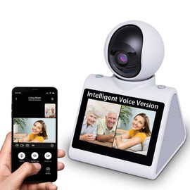 SIYZHOP Indoor Home Security Camera(Intelligent Voice Version) Two Way Video Camera,Pet Dog Camera Monitor for Baby/Elder/Nanny/Pet/Dog with Phone App,Pan/Tilt Dome Camera