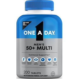 One A Day Multivitamínico Healthy Advantage para hombres con vitaminas A, C, E, B6, B12, calcio y vitamina D, tableta, 200 unidades (paquete de 1)