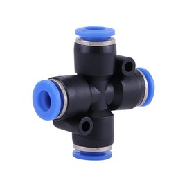 Boxonly Plastic Cross Barbed Connector 6MM 4 Way Hose Splitter Connector for Tube 5 PCS