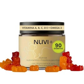 NUVI + Gomitas de Vitaminas + Minerales + Probióticos para niños | Suplemento alimenticio sin azúcar añadida, con colorantes y saborizantes 100% natur