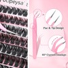 Focipeysa DIY Lash Extension Kit 300pcs Individual Lashes Cluster 80D