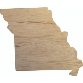 Missouri Wooden State 8" Cutout, Unfinished Real Wood State Shape, Craft