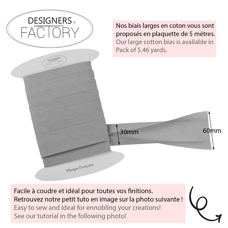 Cotton Bias Binding Tape - Large Width 30mm - Sold