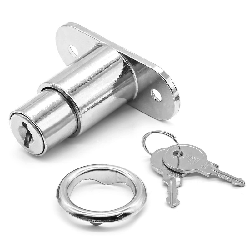LDEXIN 2Pcs Cabinet Push Plunger Lock Sliding Door Lock, 3/4"