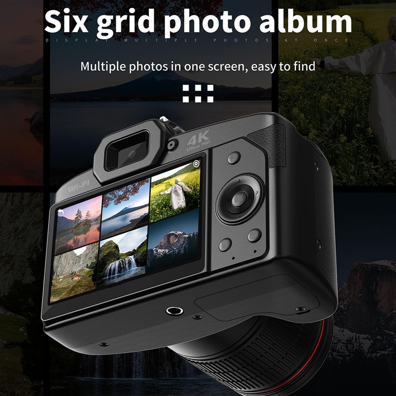 4K Digital Cameras for Photography，4K 64MP/60FPS Video Camera for Vlogging,