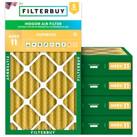 Filterbuy 12x26x4 Air Filter MERV 11 Allergen Defense (5-Pack), Pleated HVAC AC Furnace Air Filters Replacement (Actual Size: 11.50 x 25.50 x 3.63 Inches)