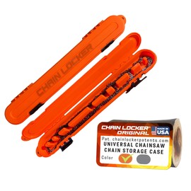 Original Chainsaw Chain Storage - Universal Portable Saw Chain Holder Case For all Chains up to 20” Inch Blades - Can Stack 2 Inches Deep, Fits a Minimum of 8 Chains, Made in USA - Orange