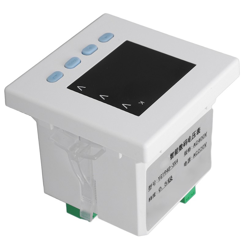 Intelligent Digital Voltmeter 3 Phase White ABS Flame Retardant Electricity