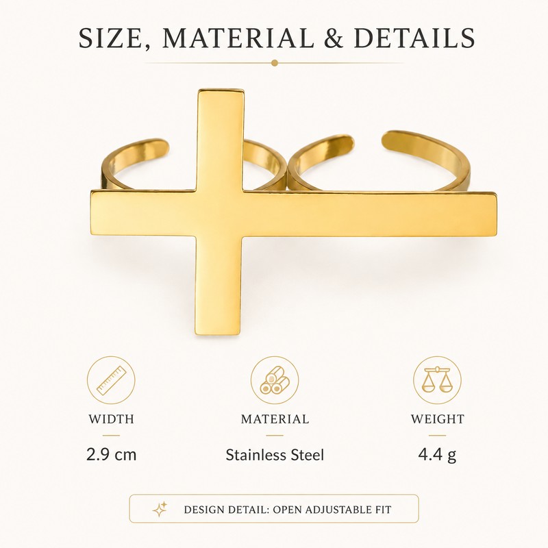 Two Finger Cross Ring for Men & Women – Vintage