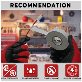 SWRT 24 Pack UL/CSA Listed High Temp Electrical Tape 7 mils-600V, 0.75 in x 66 FT Electric Tape Flame Retardant, Strong Adhesive, for Home DIY Electrical Repairs Professional Installations