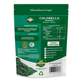 SABIA MADRE TIERRA - CHLORELLA ORGÁNICA CERTIFICADA 500GR - PARED CELULAR ROTA