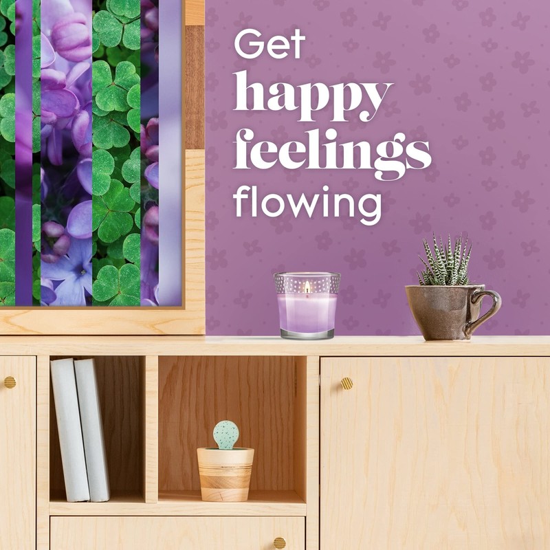 Glade Candle Jar, Air Freshener, Happy-Go-Lilac, 3.4 oz