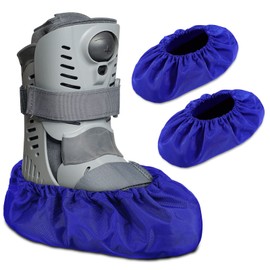 2 Fundas de Botas de Caminar Cubierta de Zapatos de Recuperación Cubiertas de Soporte de Pie Antideslizantes Reutilizables Cubierta de Lluvia de Escayola Impermeable (Azul Oscuro, L)