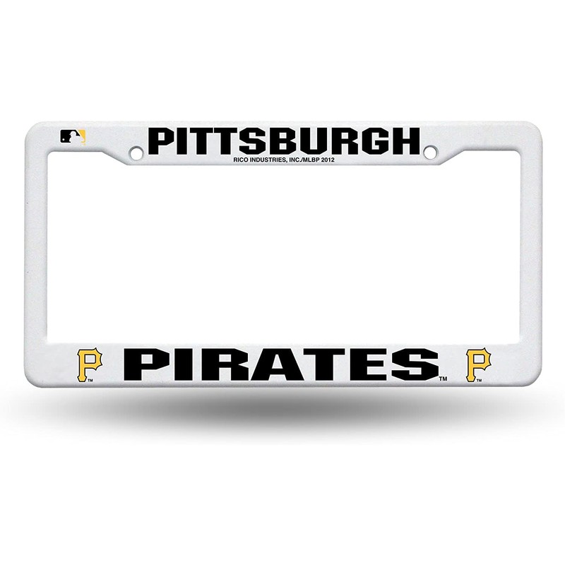 Pittsburgh Pirates Baseball Raised Letter White Plastic License Plate Frame