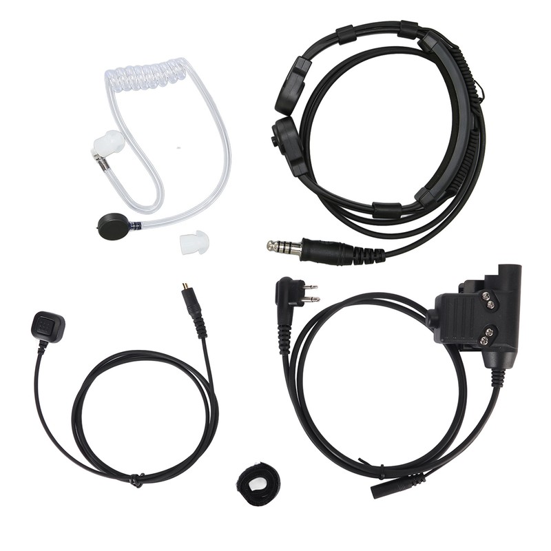 Throat Mic Earpiece 7.1mm Plug with Finger PTT Portable for
