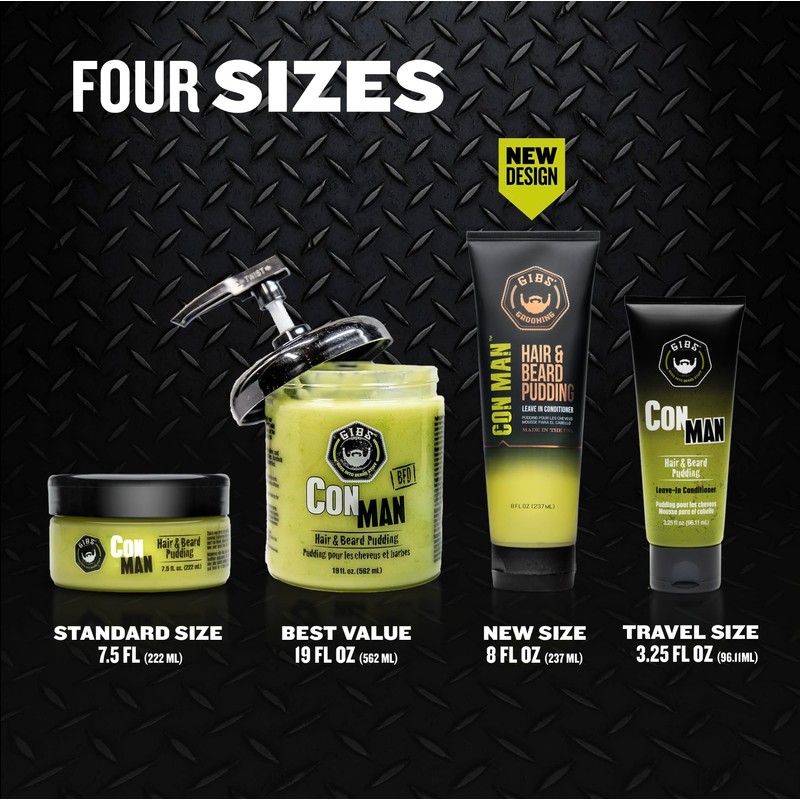 GIBS Con Man Hair & Beard Pudding - Leave-In Conditioner,