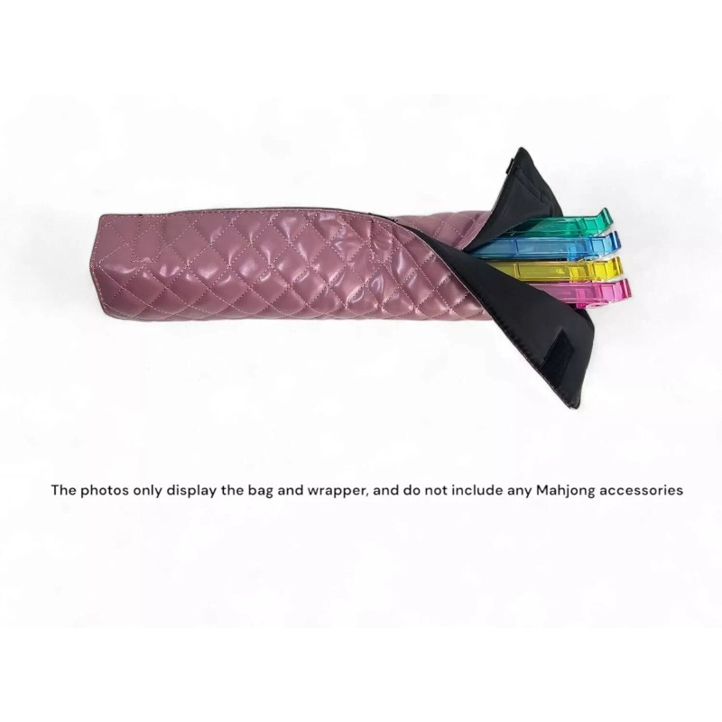 C&H Solutions “Purple Pink”Quilted PU Leather Mahjong Carry Bag with