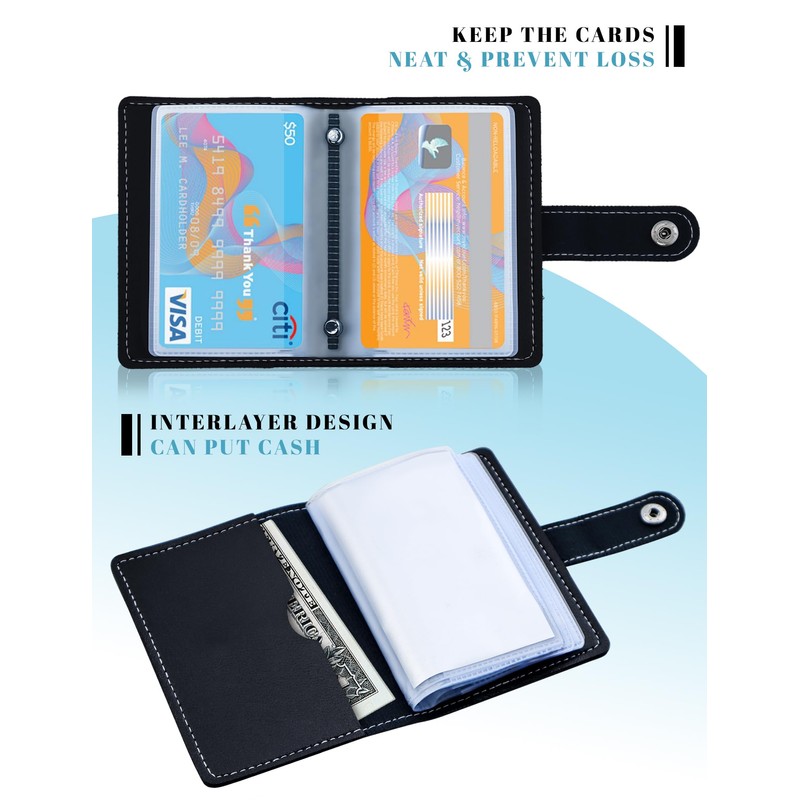 GAUENEEN Leather Business Card Holder, 26 Card Slots, RFID Blocking