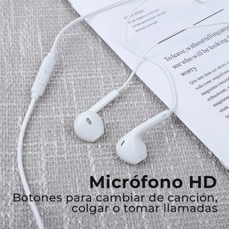 Control Expert Audifonos Alambricos Manos Libres Con Microfono Color Blanco