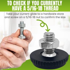 5/16-18 Stainless Steel Adjustable Furniture Levelers and Threaded Screw-in Leveling Feet Glides for Table and Chair Legs - 16-Pack