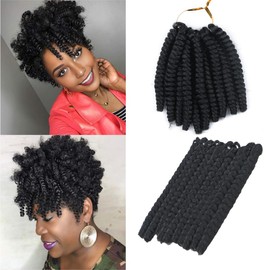 Haolocs 3 Packs Saniay Curl Crochet Braids Short Crochet Braiding Bouncy Twist Spiral Curls Jamaican Twist Hair Extensions 20 Strands/Pack (1, 6 * 20 inch)